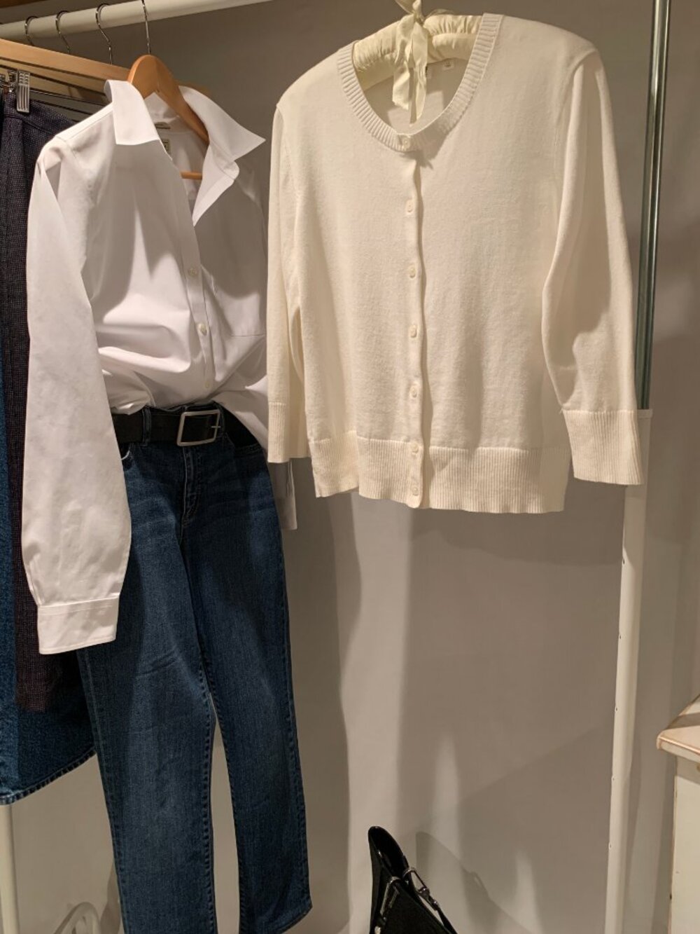 Classic Cardigan Cream 100% Cotton Size Large